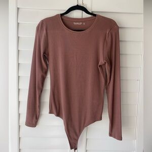 Abercrombie & Fitch - Soft Collection - Ribbed Brown/Mauve Long Sleeve Bodysuit